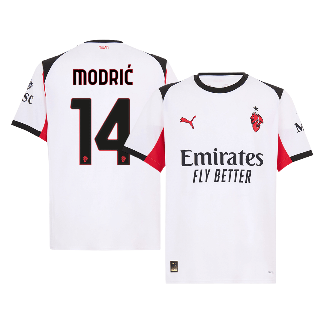 MODRIĆ #14 Maillot Extérieur AC Milan 2025/26 Blanc