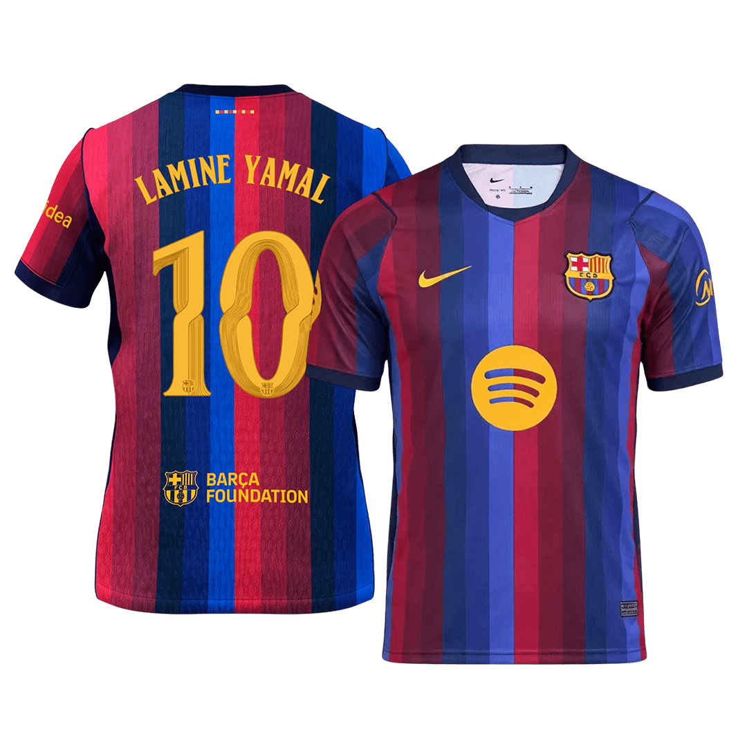 LAMINE YAMAL #10 Barcelone Domicile Maillot 2026/27 Bleu&Grenat
