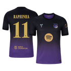 RAPHINHA #11 Barcelona Extérieur Maillot 2026/27 Black/Purple Joueur - UCL