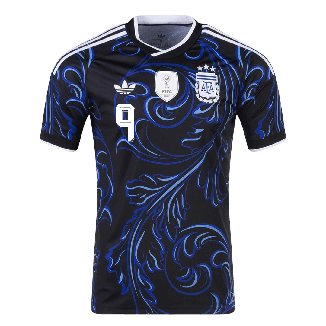J. ALVAREZ #9 Maillot Extérieur Argentine - Coupe du Monde 2026 Noir