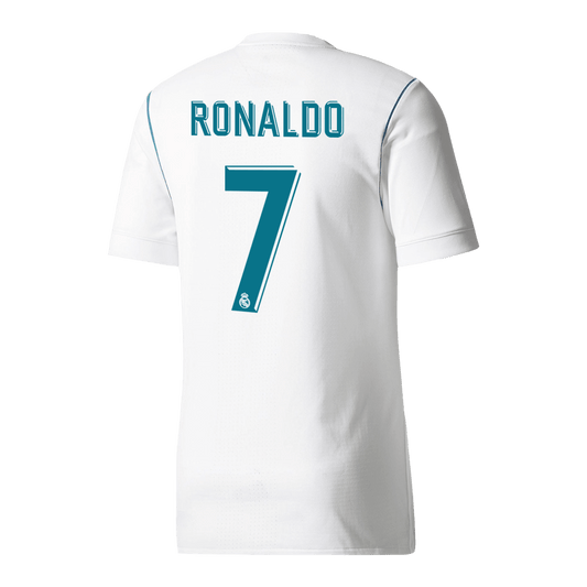 Maillot Domicile Rétro RONALDO #7 Real Madrid 2017/18 Blanc