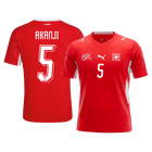 AKANJI #5 Maillot Domicile Suisse - Coupe du Monde 2026 Rouge