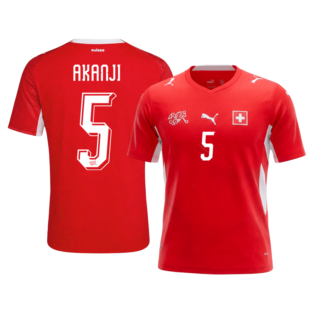 AKANJI #5 Maillot Domicile Suisse - Coupe du Monde 2026 Rouge
