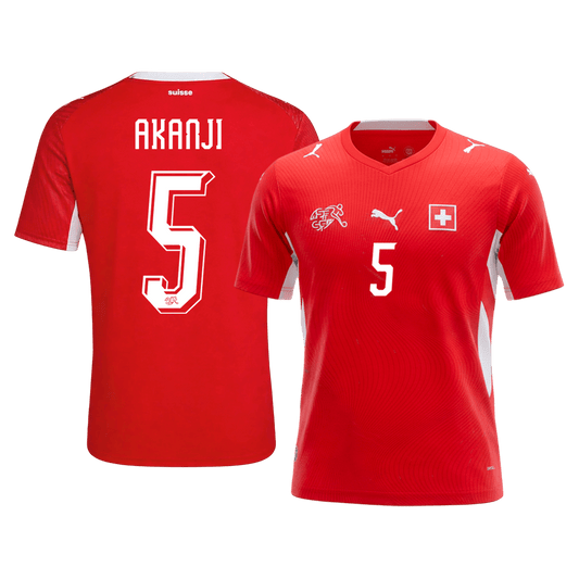 AKANJI #5 Maillot Domicile Suisse - Coupe du Monde 2026 Rouge