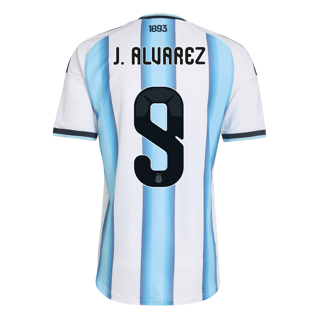 J. ALVAREZ #9 Maillot Domicile Argentine - Coupe du Monde 2026 Bleu&Blanc Joueur