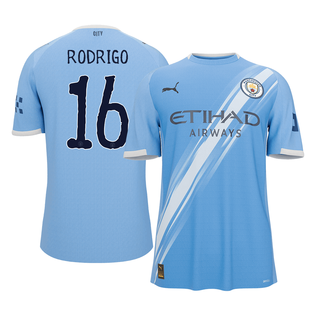 RODRIGO #16 Manchester City Domicile Maillot - Coupe du Monde 2025/26 Bleu - Super