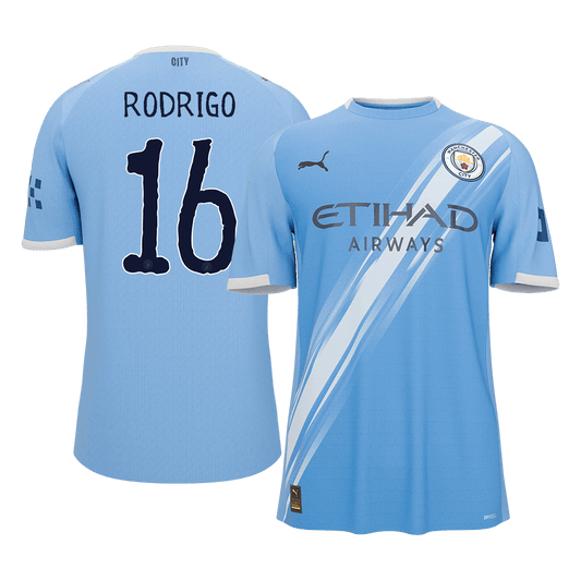 RODRIGO #16 Manchester City Domicile Maillot - Coupe du Monde 2025/26 Bleu - Super
