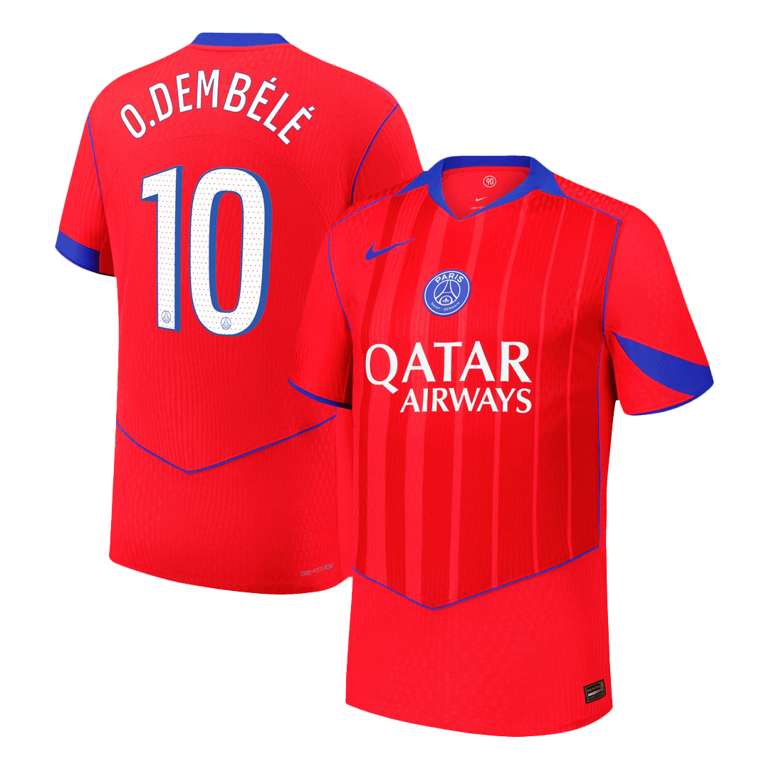 O.DEMBÉLÉ #10 PSG Troisième Maillot 2025/26 Rouge Joueur