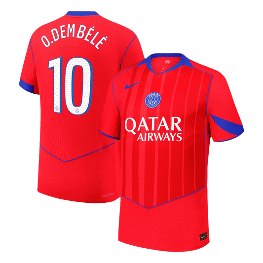 O.DEMBÉLÉ #10 PSG Troisième Maillot 2025/26 Rouge Joueur