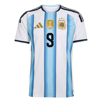 J. ALVAREZ #9 Argentine Domicile Maillot - Coupe du Monde 2026 Blue&White - Super