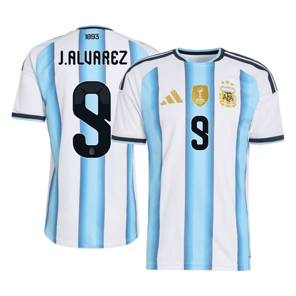 J. ALVAREZ #9 Maillot Domicile Argentine - Coupe du Monde 2026 Bleu&Blanc Joueur