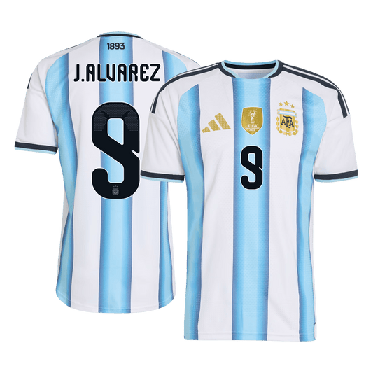 J. ALVAREZ #9 Maillot Domicile Argentine - Coupe du Monde 2026 Bleu&Blanc Joueur