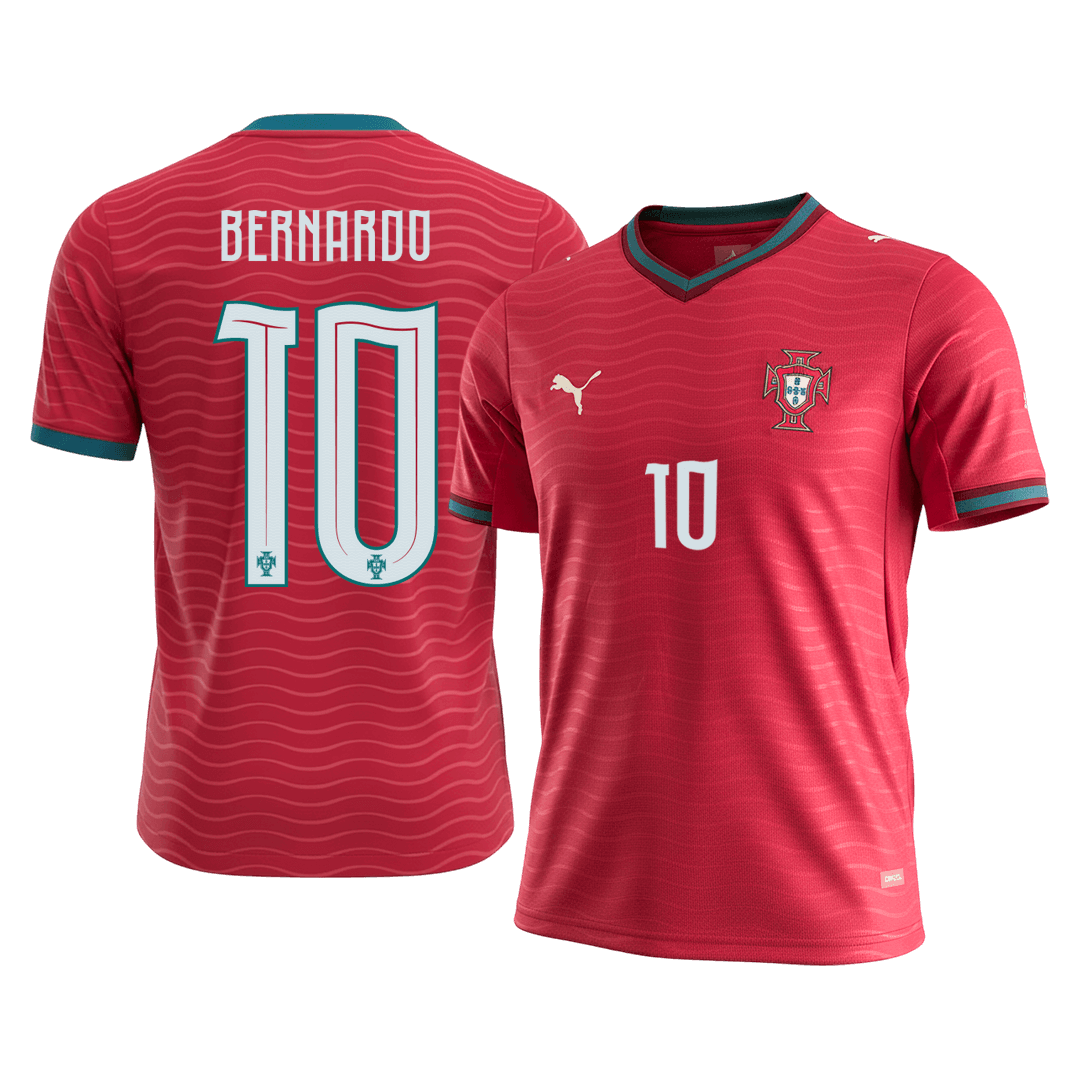 BERNARDO #10 Portugal Domicile Maillot - Coupe du Monde 2026 Rouge - Super