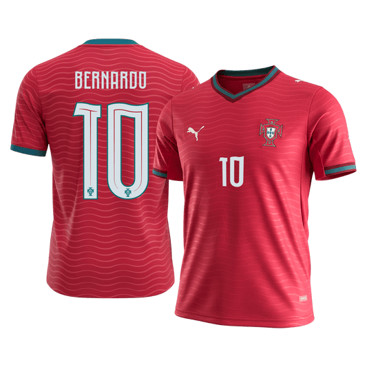 BERNARDO #10 Portugal Domicile Maillot - Coupe du Monde 2026 Rouge - Super