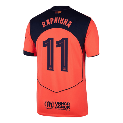 RAPHINHA #11 Barcelone Troisième Maillot 2025/26 Orange - UCL