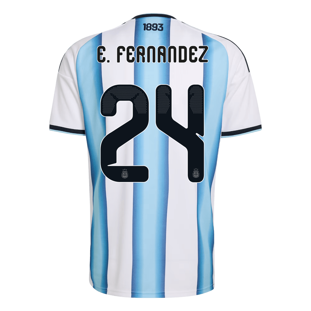 E. FERNANDEZ #24 Argentine Domicile Maillot - Coupe du Monde 2026 Blue&White - Super