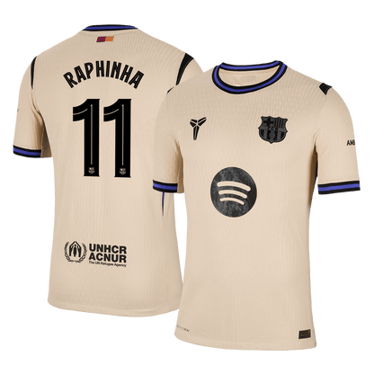 RAPHINHA #11 Barcelone Maillot Extérieur 2025/26 Jaune Joueur - UCL