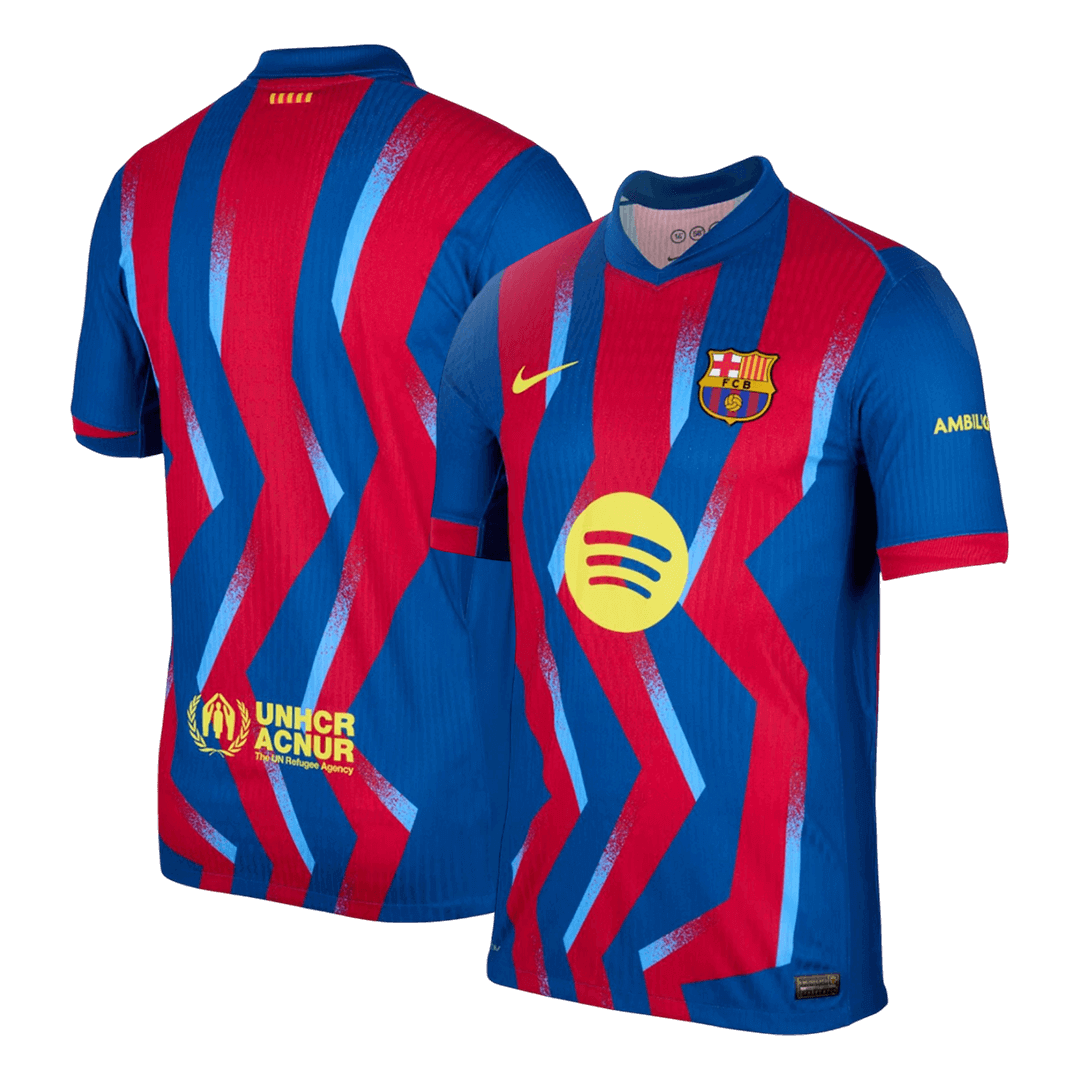 Maillot Extérieur Barcelone 2025/26 Rouge&Bleu Joueur