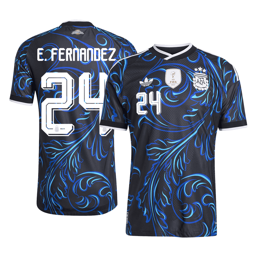 E. FERNANDEZ #24 Maillot extérieur Argentine - Coupe du Monde 2026 Noir Joueur