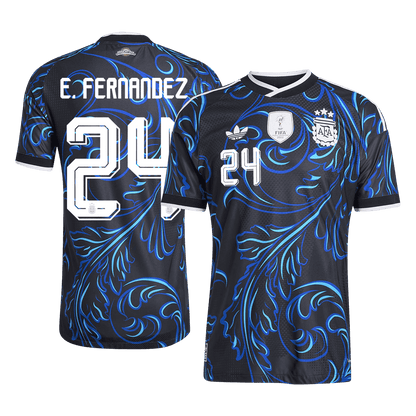 E. FERNANDEZ #24 Maillot extérieur Argentine - Coupe du Monde 2026 Noir Joueur
