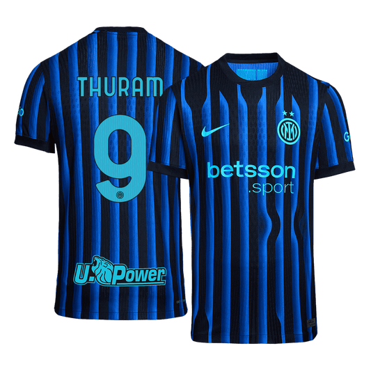 THURAM #9 Inter Milan Maillot Domicile 2025/26 Bleu et Noir Joueur