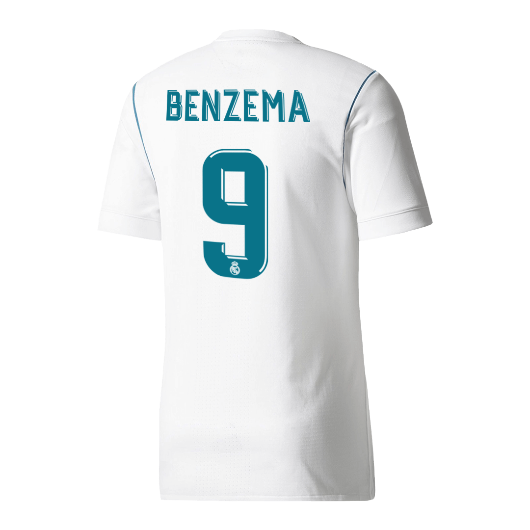 Retro BENZEMA #9 Real Madrid Domicile Maillot 2017/18 Blanc