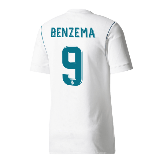 Maillot Rétro BENZEMA #9 Real Madrid Domicile 2017/18 Blanc