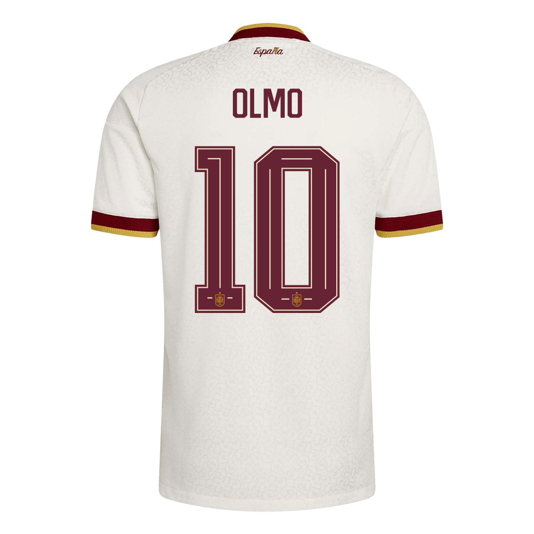 OLMO #10 Maillot Espagne Extérieur - Coupe du Monde 2026 Blanc Joueur