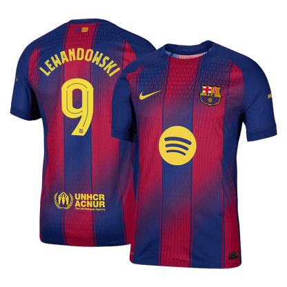 LEWANDOWSKI #9 Maillot Domicile Barcelone 2025/26 Rouge&Bleu Joueur - UCL