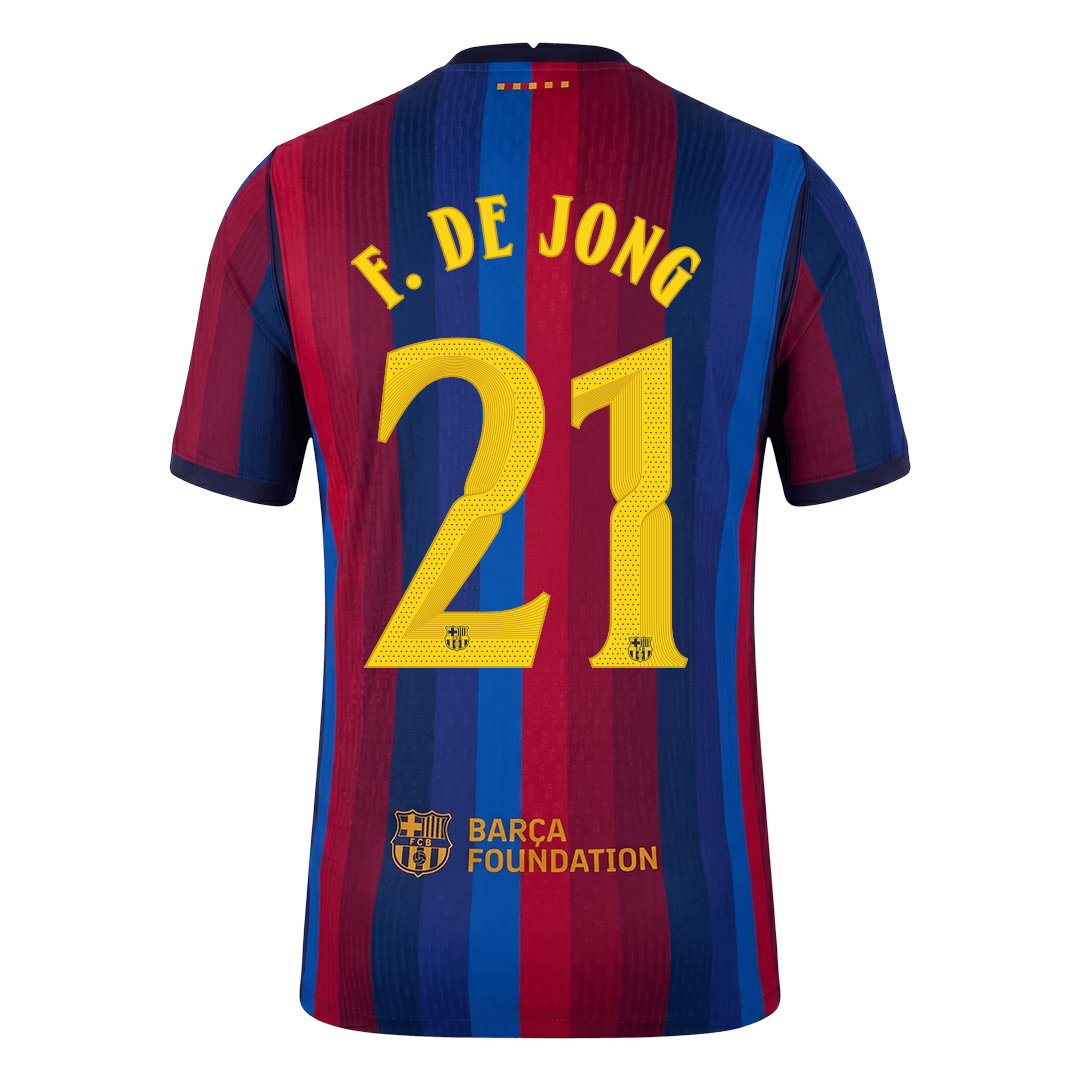ف. دي يونغ #21 برشلونة القميص الأساسي 2026/27 أحمر وأزرق إصدار اللاعبين - دوري أبطال أوروبا
