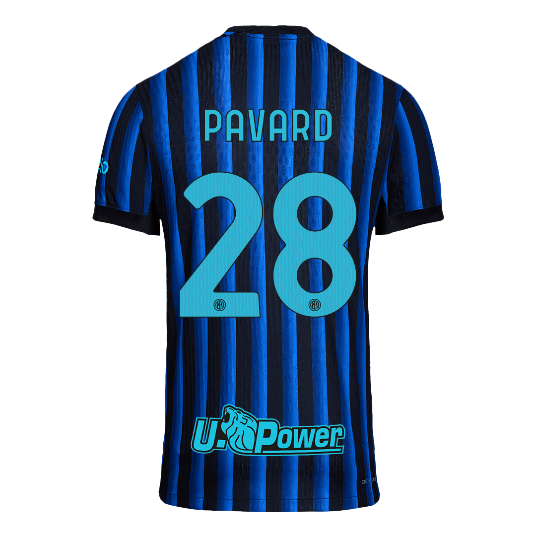 PAVARD #28 Inter Milan Domicile Maillot 2025/26 Bleu et Noir Joueur