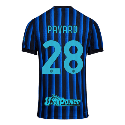 PAVARD #28 Inter Milan Domicile Maillot 2025/26 Bleu et Noir Joueur