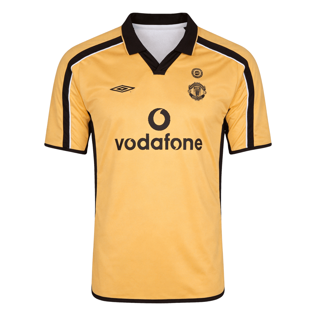Maillot Rétro Manchester United Extérieur 2001/02 Blanc&Or