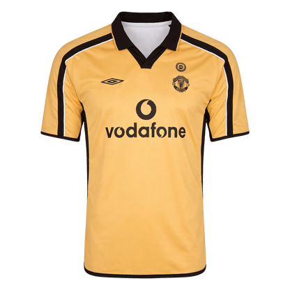 Maillot Rétro Manchester United Extérieur 2001/02 Blanc&Or