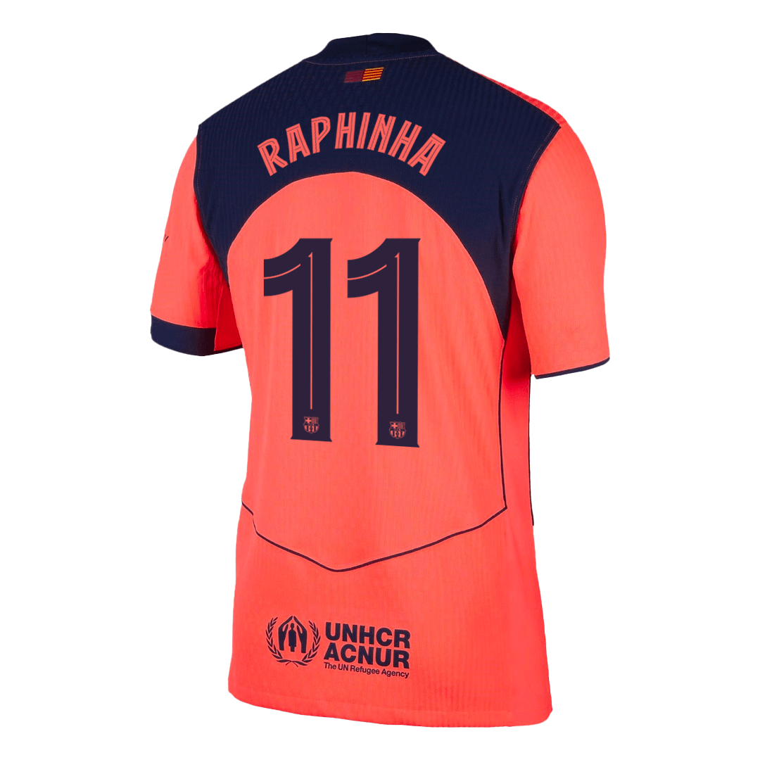 RAPHINHA #11 Barcelona Third Maillot 2025/26 Orange Joueur - UCL