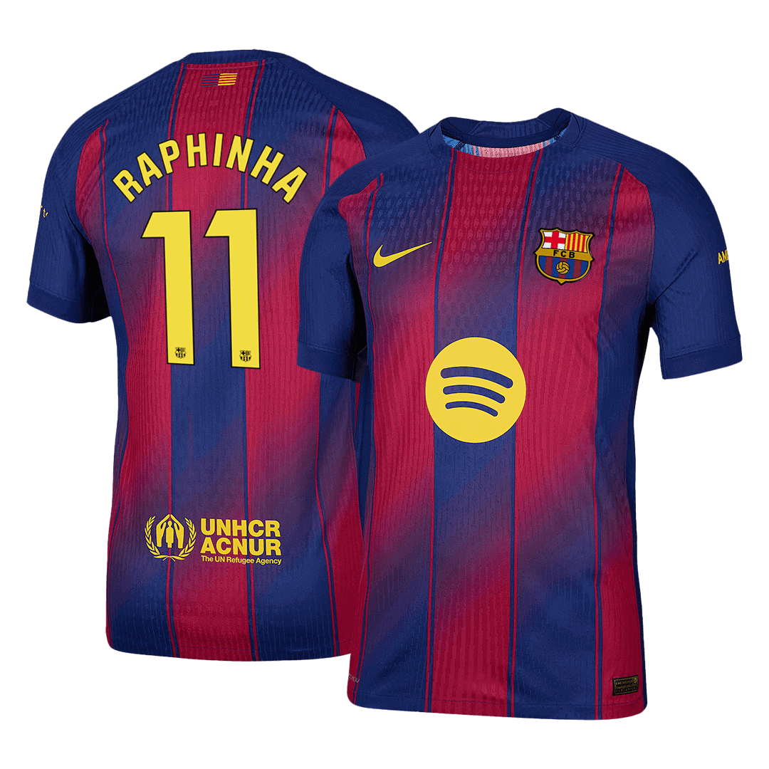 RAPHINHA #11 Barcelone Domicile Maillot 2025/26 Rouge&Bleu Joueur