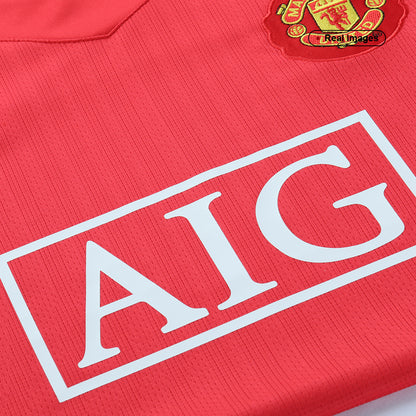 Rétro RONALDO #7 Manchester United Maillot Domicile 2007/08 Rouge