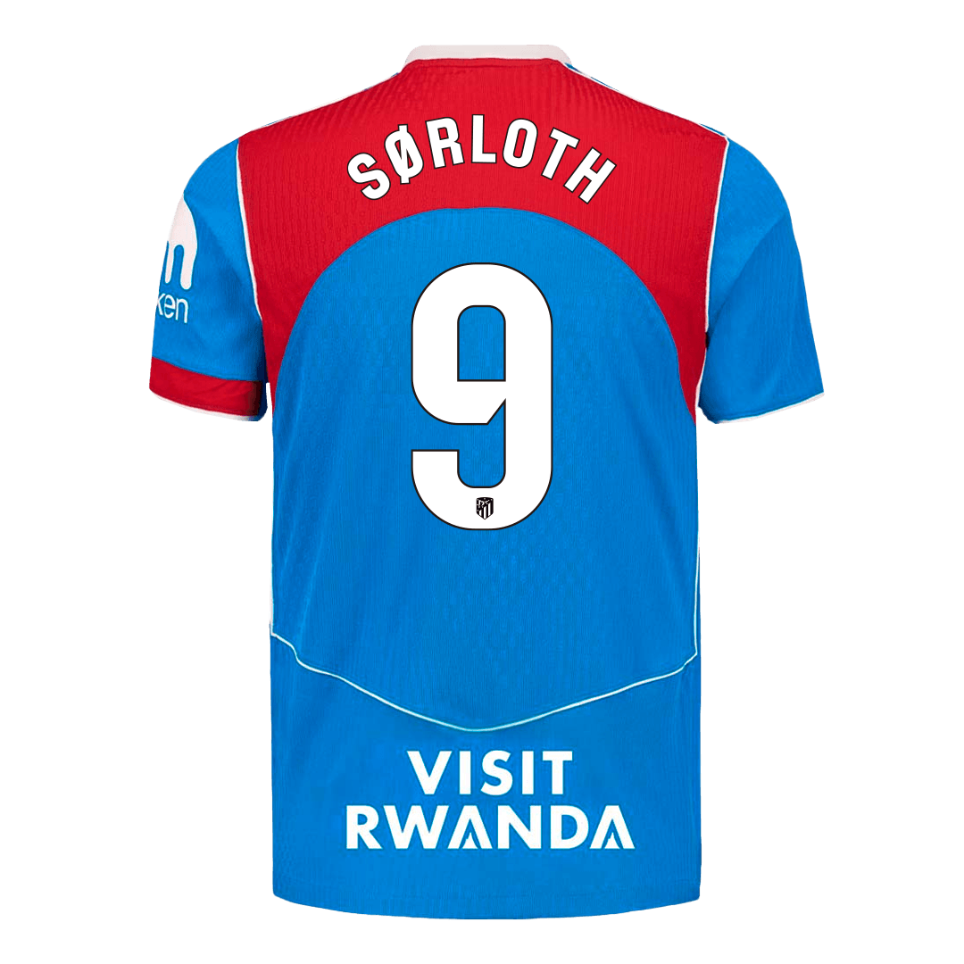 SØRLOTH #9 Atletico Madrid Troisième Maillot 2025/26 Bleu Joueur