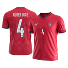 RÚBEN DIAS #4 Portugal Maillot Domicile - Coupe du Monde 2026 Rouge - Super
