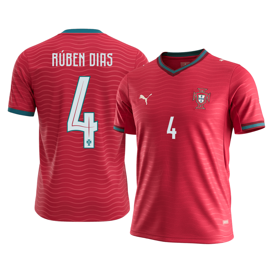 RÚBEN DIAS #4 Portugal Maillot Domicile - Coupe du Monde 2026 Rouge - Super