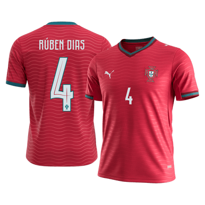 RÚBEN DIAS #4 Portugal Maillot Domicile - Coupe du Monde 2026 Rouge - Super