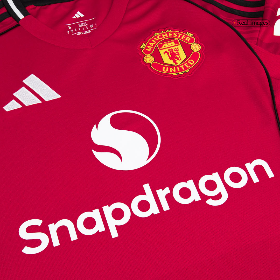 B.FERNANDES #8 Manchester United Domicile Maillot 2025/26 Rouge - Super