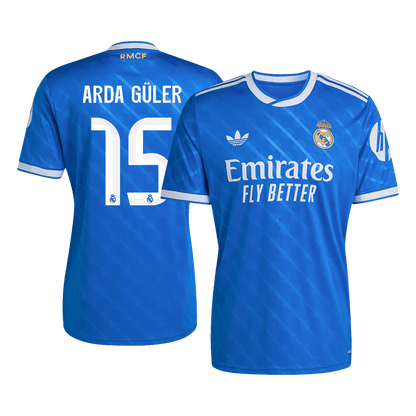 ARDA GÜLER #15 Real Madrid Troisième Maillot 2025/26 Bleu