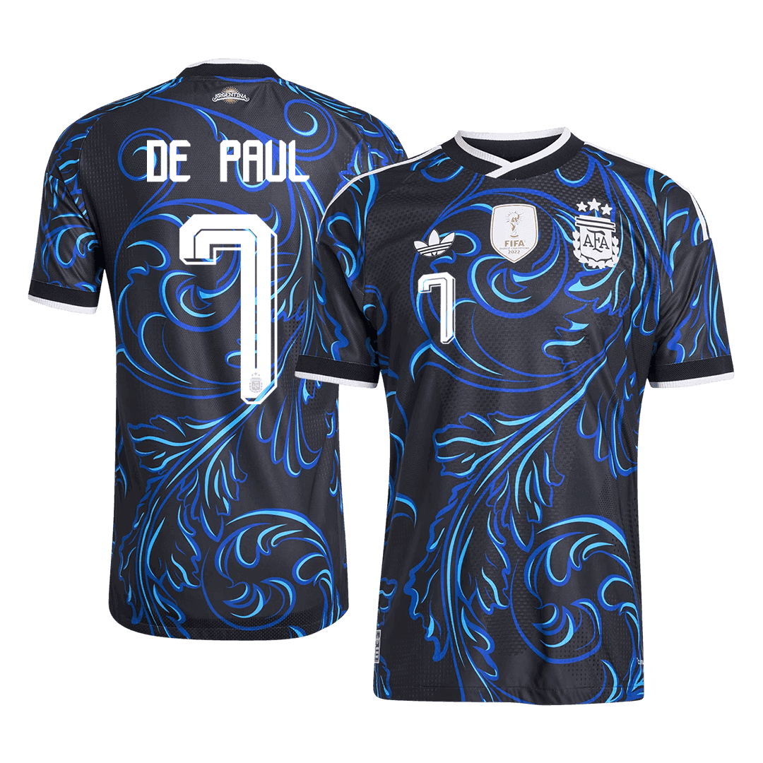 DE PAUL #7 Argentine Maillot Extérieur - Coupe du Monde 2026 Noir Joueur