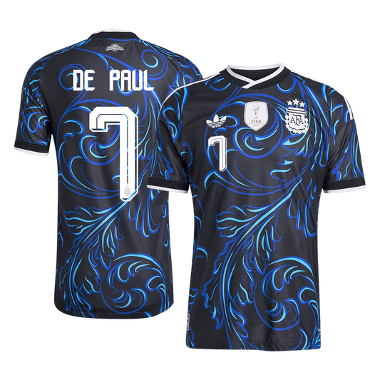 DE PAUL #7 Argentine Maillot Extérieur - Coupe du Monde 2026 Noir Joueur