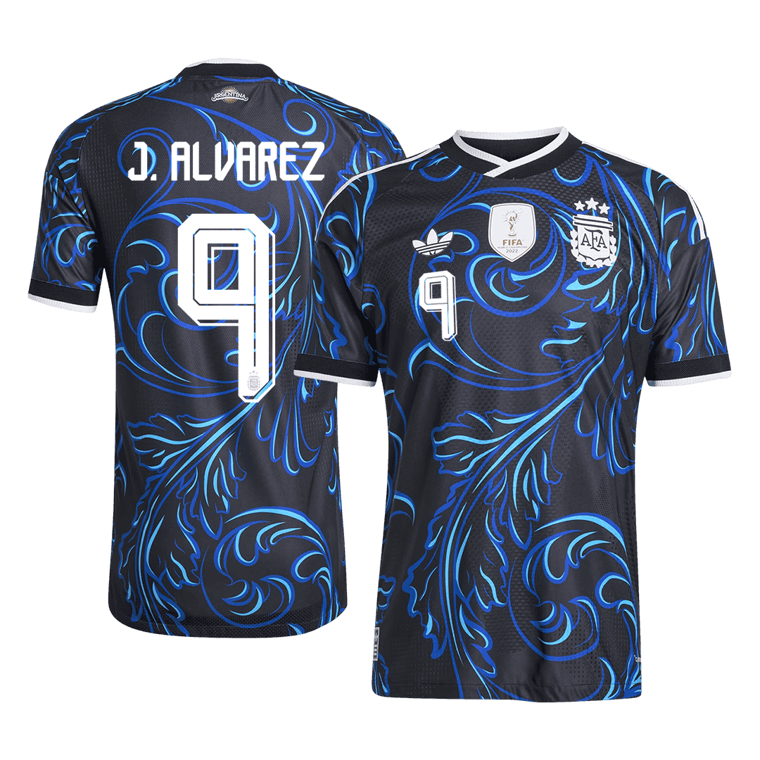 J. ALVAREZ #9 Argentine Maillot Extérieur - Coupe du Monde 2026 Noir Joueur