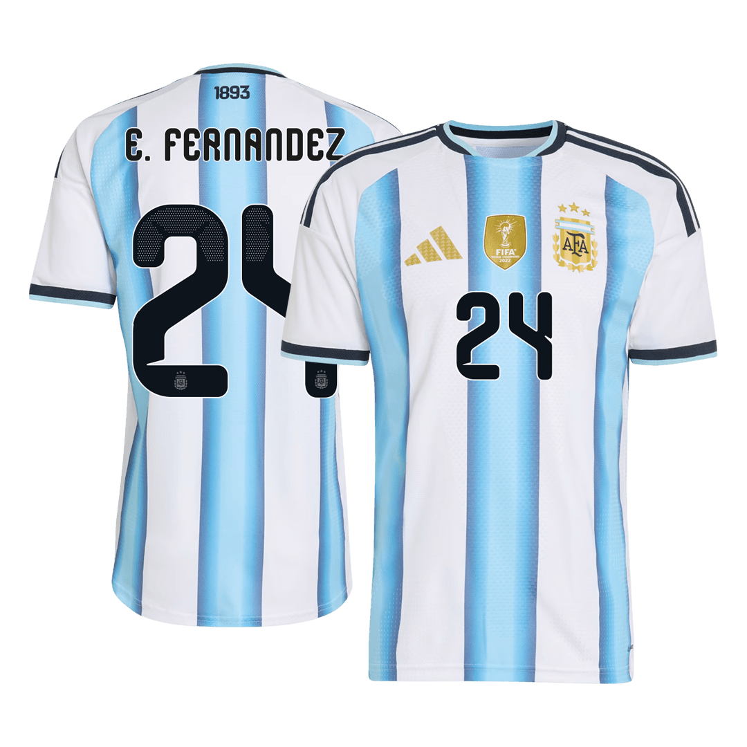 E. FERNANDEZ #24 Maillot Domicile Argentin - Coupe du Monde 2026 Bleu&Blanc Joueur
