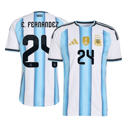 E. FERNANDEZ #24 Maillot Domicile Argentin - Coupe du Monde 2026 Bleu&Blanc Joueur