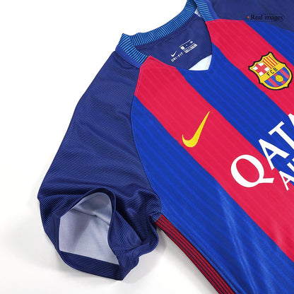 Retro MESSI #10 Barcelona Domicile Maillot 2016/17 Rouge&Bleu