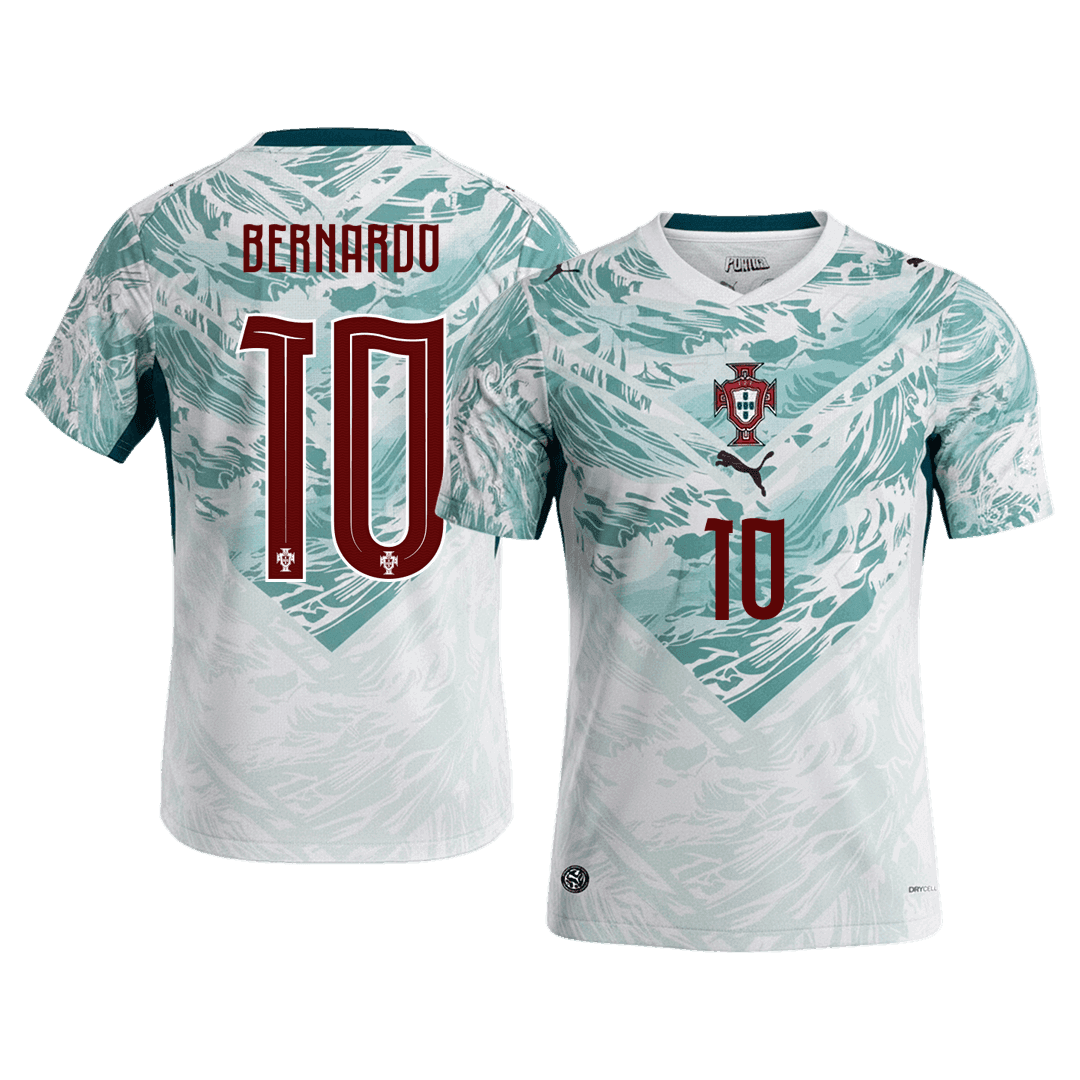 Maillot extérieur Portugal BERNARDO #10 - Coupe du Monde 2026 Blanc&Vert